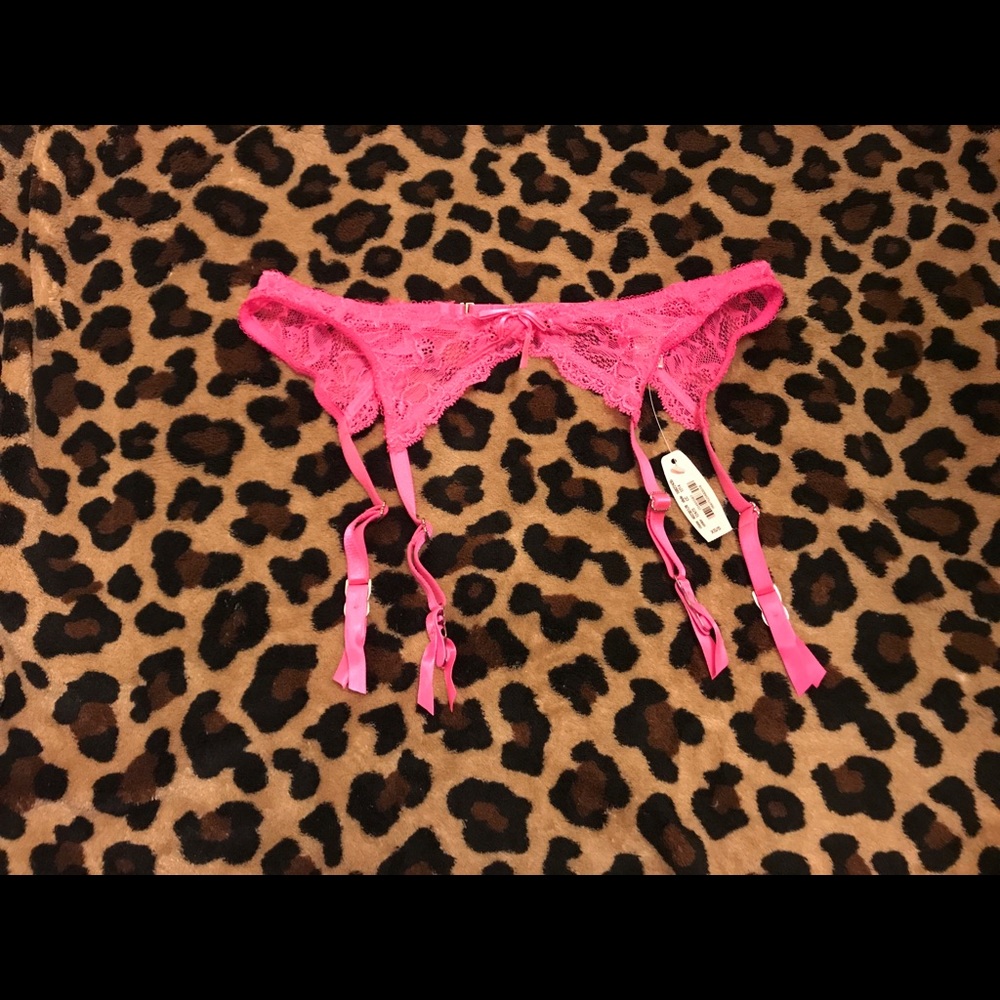 NWT Victoria’s Secret Pink Lace Garter Belt